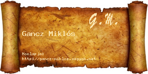 Gancz Miklós névjegykártya